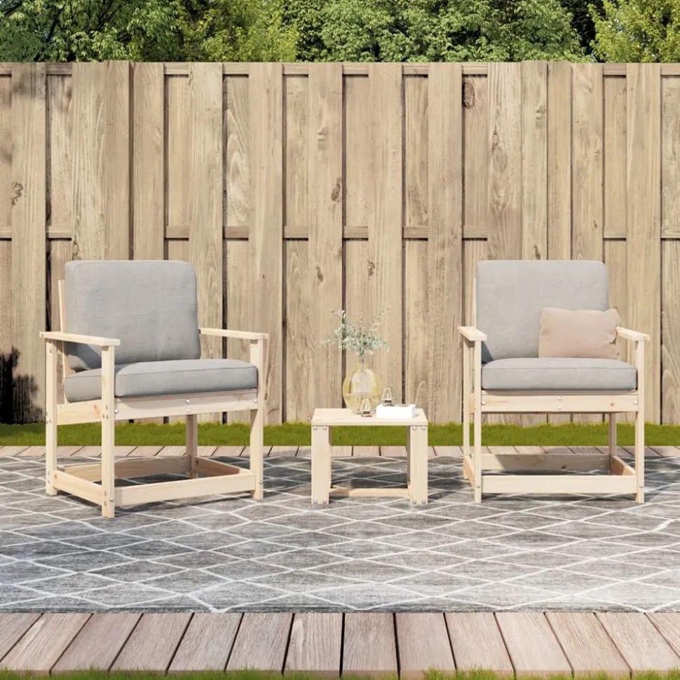 MAISON EXCLUSIVE - Salon de jardin 3 pcs bois massif de pin