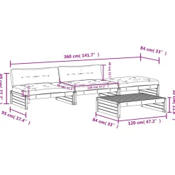 MAISON EXCLUSIVE - Salon de jardin 4 pcs avec coussins bois massif