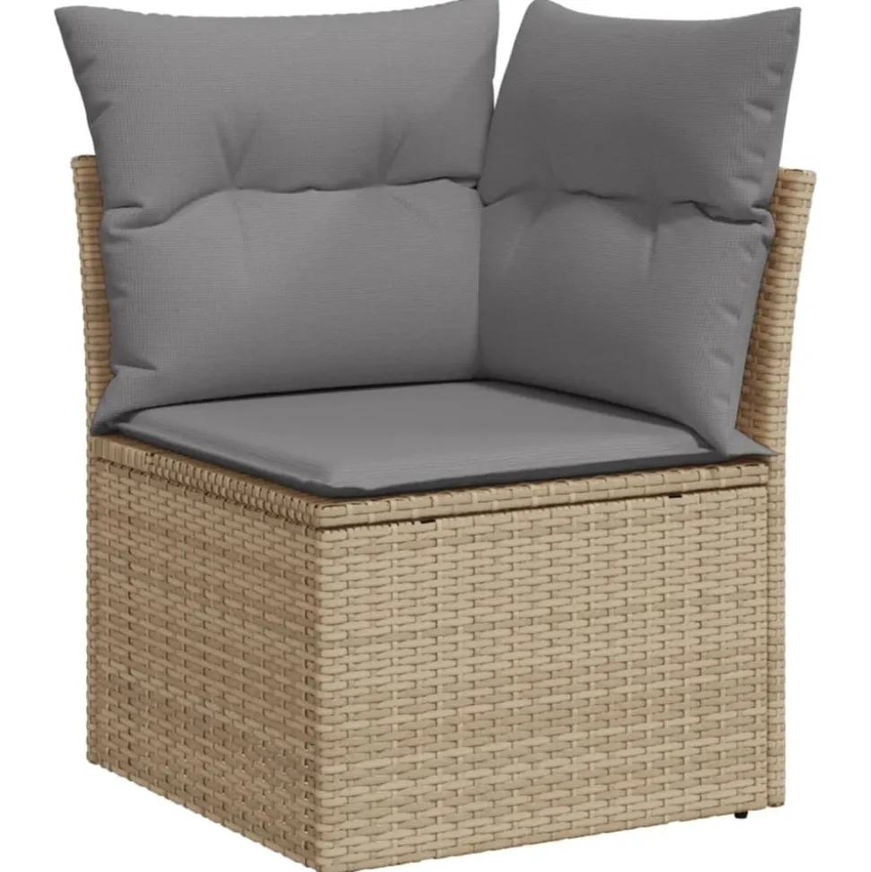 MAISON EXCLUSIVE - Salon de jardin avec coussins 8pcs mélange beige résine tressée