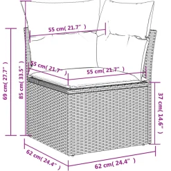 MAISON EXCLUSIVE - Salon de jardin avec coussins 8pcs mélange beige résine tressée