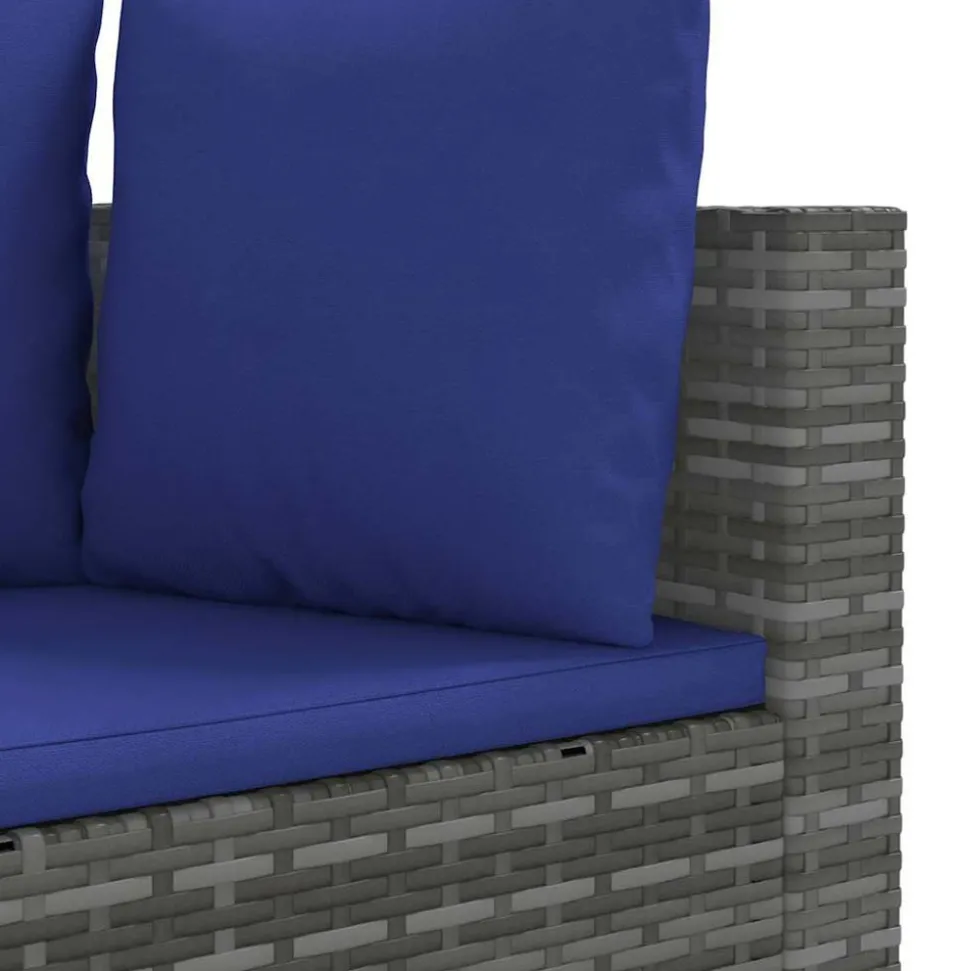 MAISON EXCLUSIVE - Salon de jardin 6 pcs avec coussins gris résine tressée