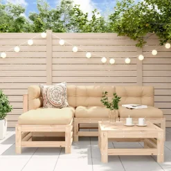 MAISON EXCLUSIVE - Salon de jardin 5 pcs avec coussins bois massif
