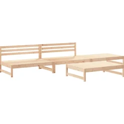 MAISON EXCLUSIVE - Salon de jardin 4 pcs bois massif de pin