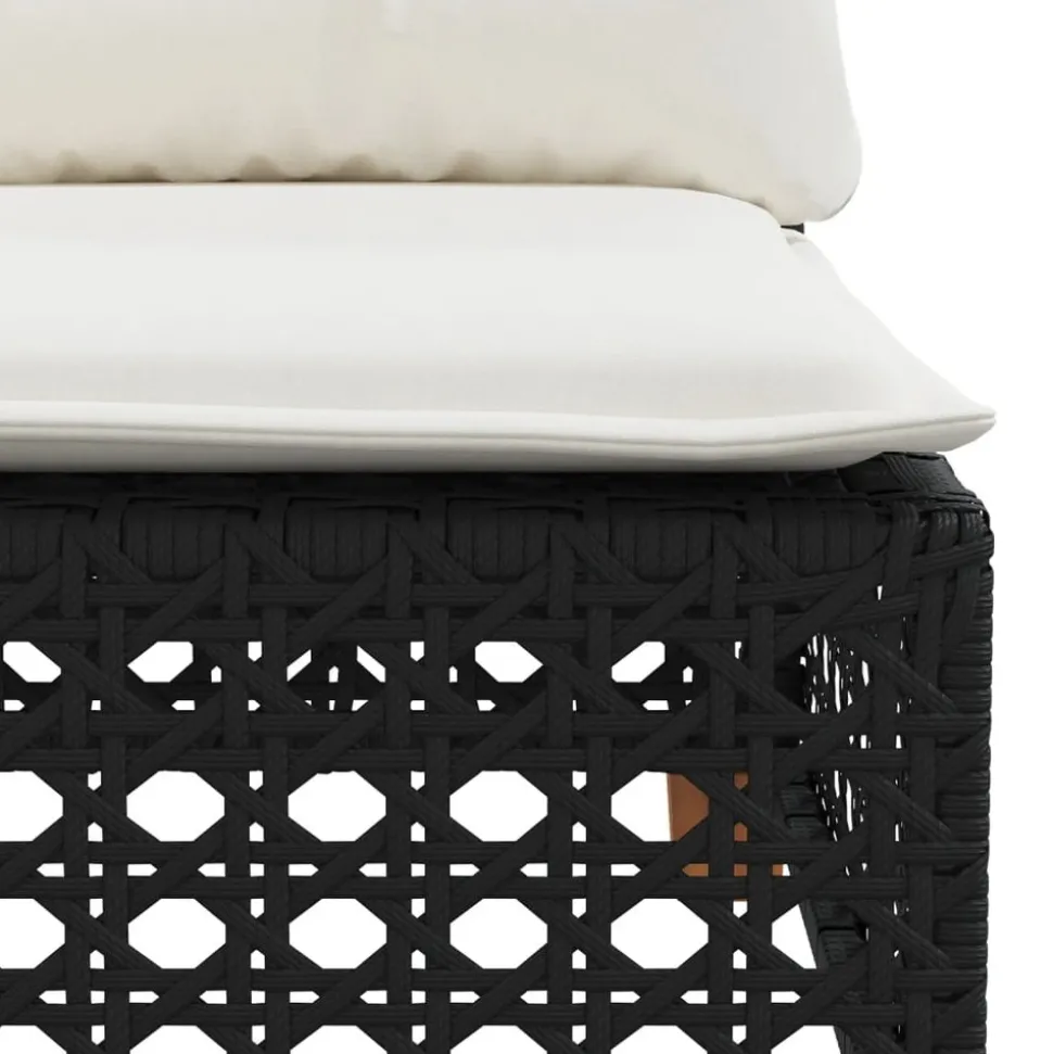MAISON EXCLUSIVE - Salon de jardin 8 pcs avec coussins noir résine tressée