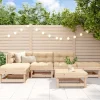 MAISON EXCLUSIVE - Salon de jardin 6 pcs avec coussins bois massif