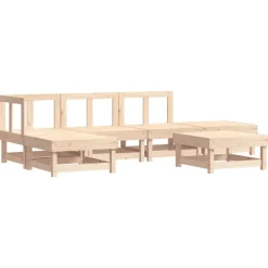 MAISON EXCLUSIVE - Salon de jardin 6 pcs avec coussins bois massif