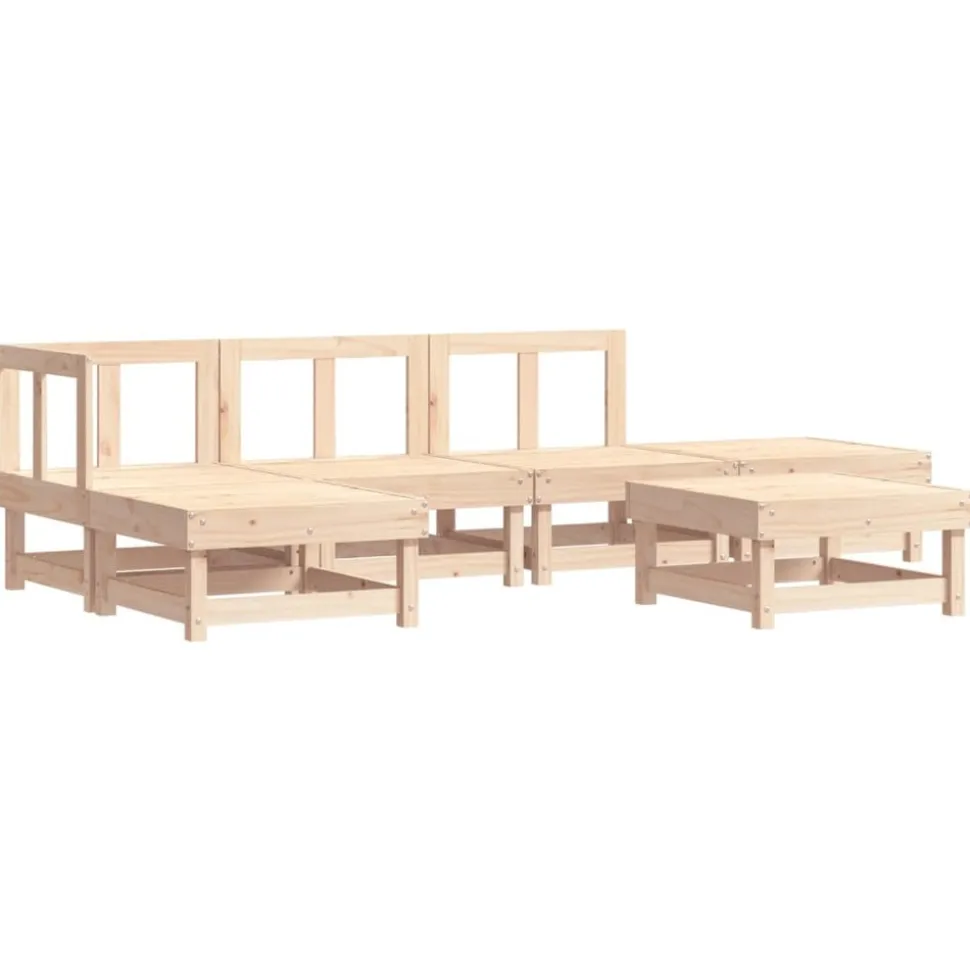 MAISON EXCLUSIVE - Salon de jardin 6 pcs avec coussins bois massif