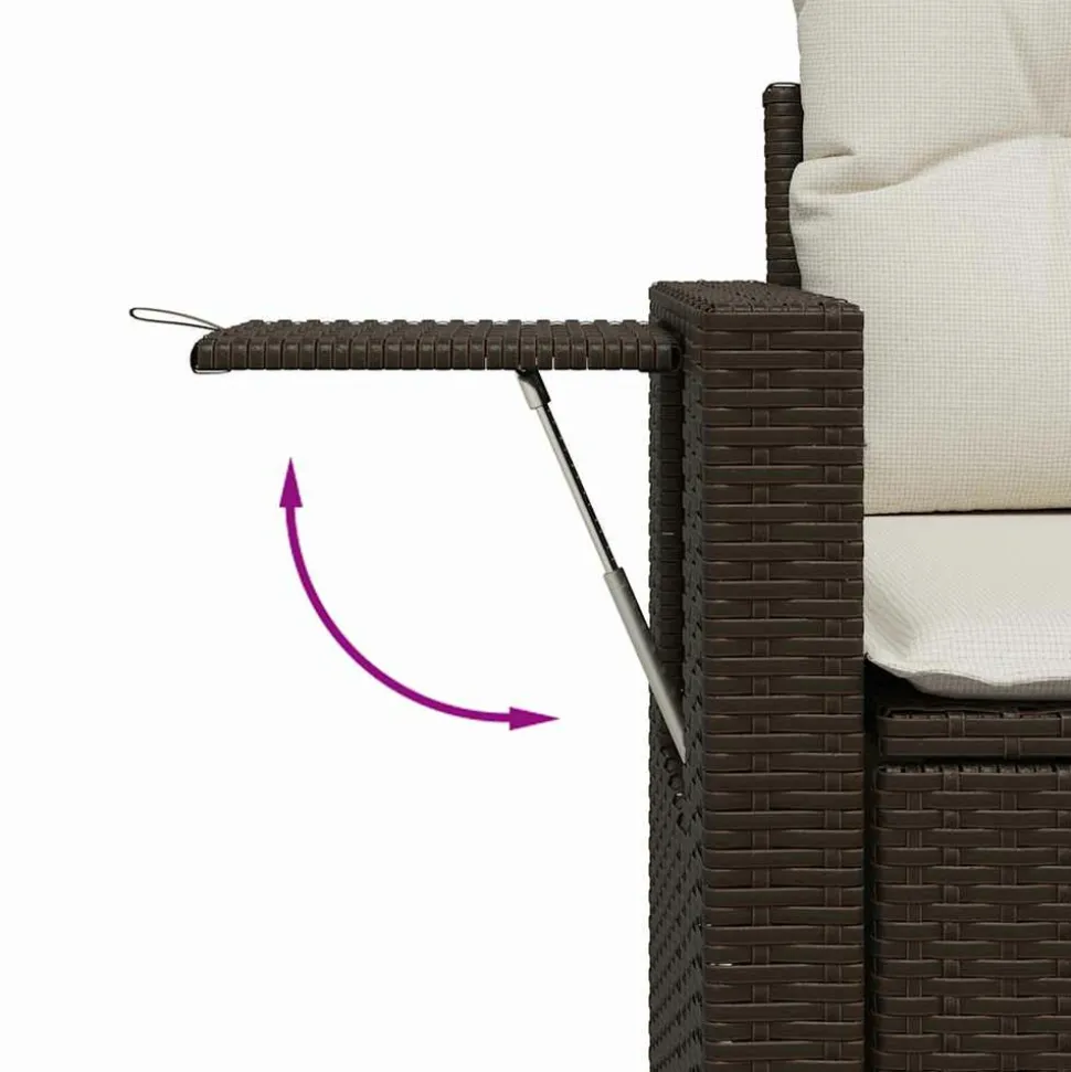 MAISON EXCLUSIVE - Salon de jardin 8 pcs avec coussins marron résine tressée