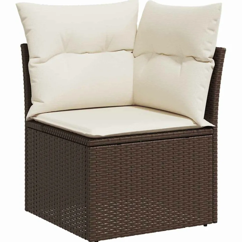 MAISON EXCLUSIVE - Salon de jardin 8 pcs avec coussins marron résine tressée