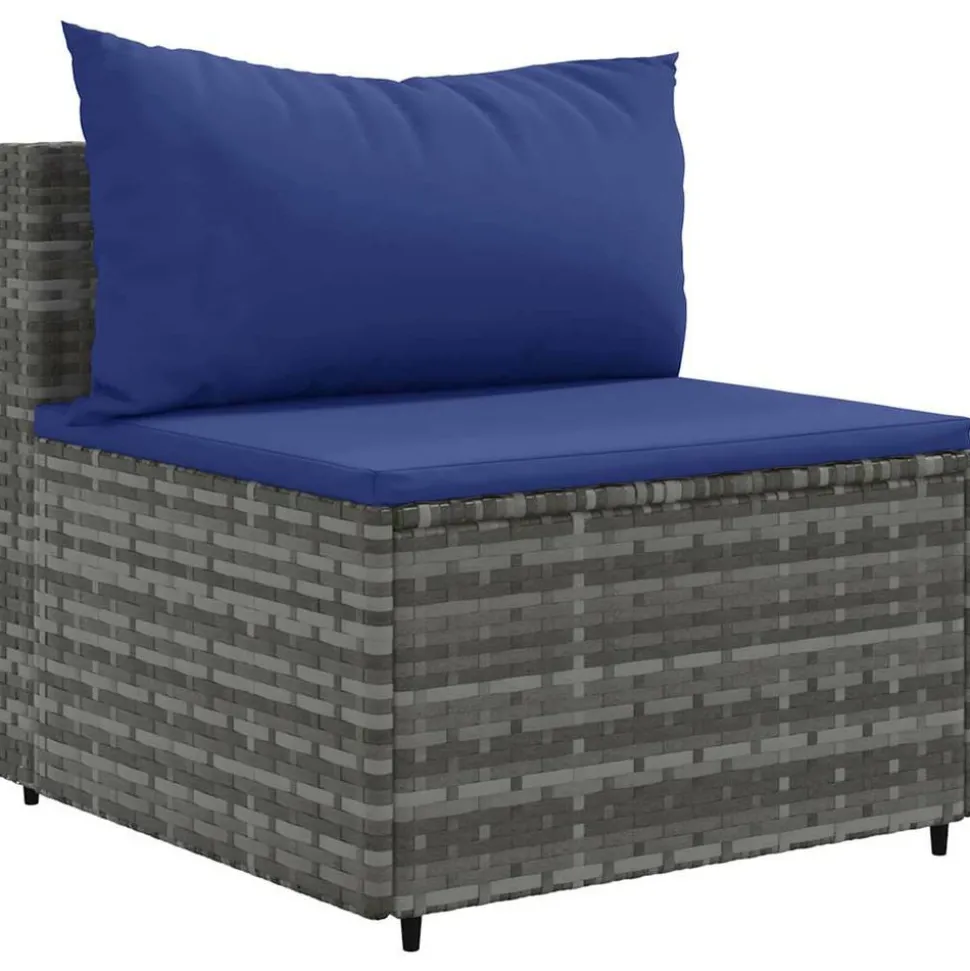 MAISON EXCLUSIVE - Salon de jardin 6 pcs avec coussins gris résine tressée