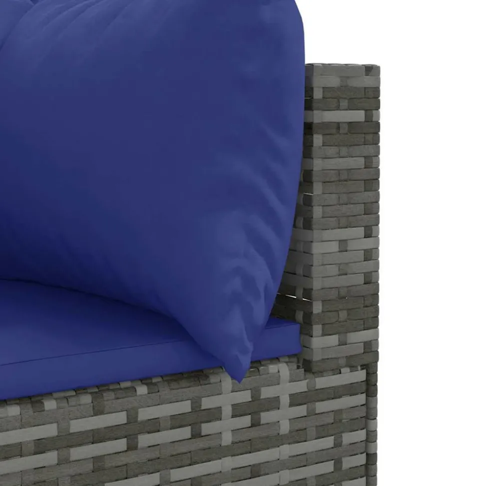 MAISON EXCLUSIVE - Salon de jardin 6 pcs avec coussins gris résine tressée
