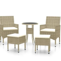 MAISON EXCLUSIVE - Salon de jardin 5 pcs résine tressée beige