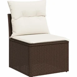 MAISON EXCLUSIVE - Salon de jardin 8 pcs avec coussins marron résine tressée