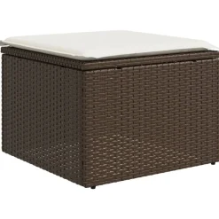 MAISON EXCLUSIVE - Salon de jardin 8 pcs avec coussins marron résine tressée