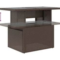 MAISON EXCLUSIVE - Salon de jardin 8 pcs avec coussins marron résine tressée