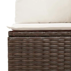 MAISON EXCLUSIVE - Salon de jardin 8 pcs avec coussins marron résine tressée