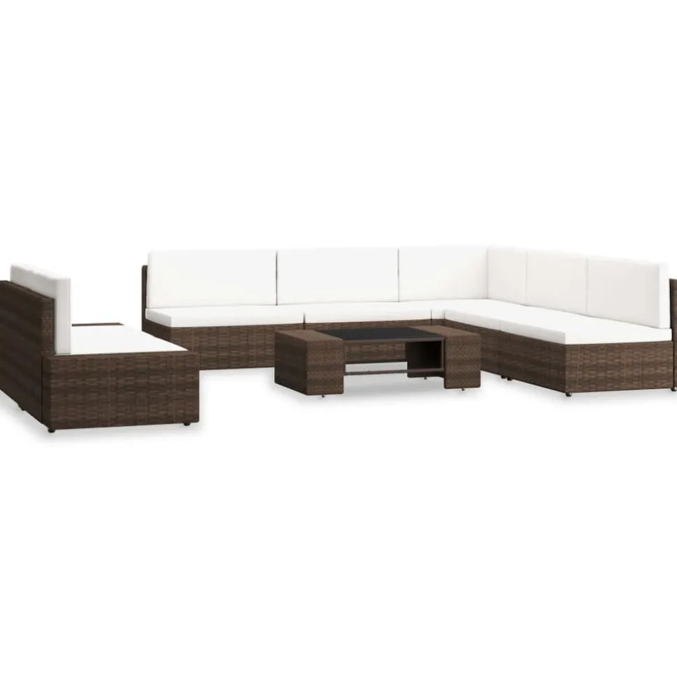 MAISON EXCLUSIVE - Salon de jardin 7 pcs résine tressée marron