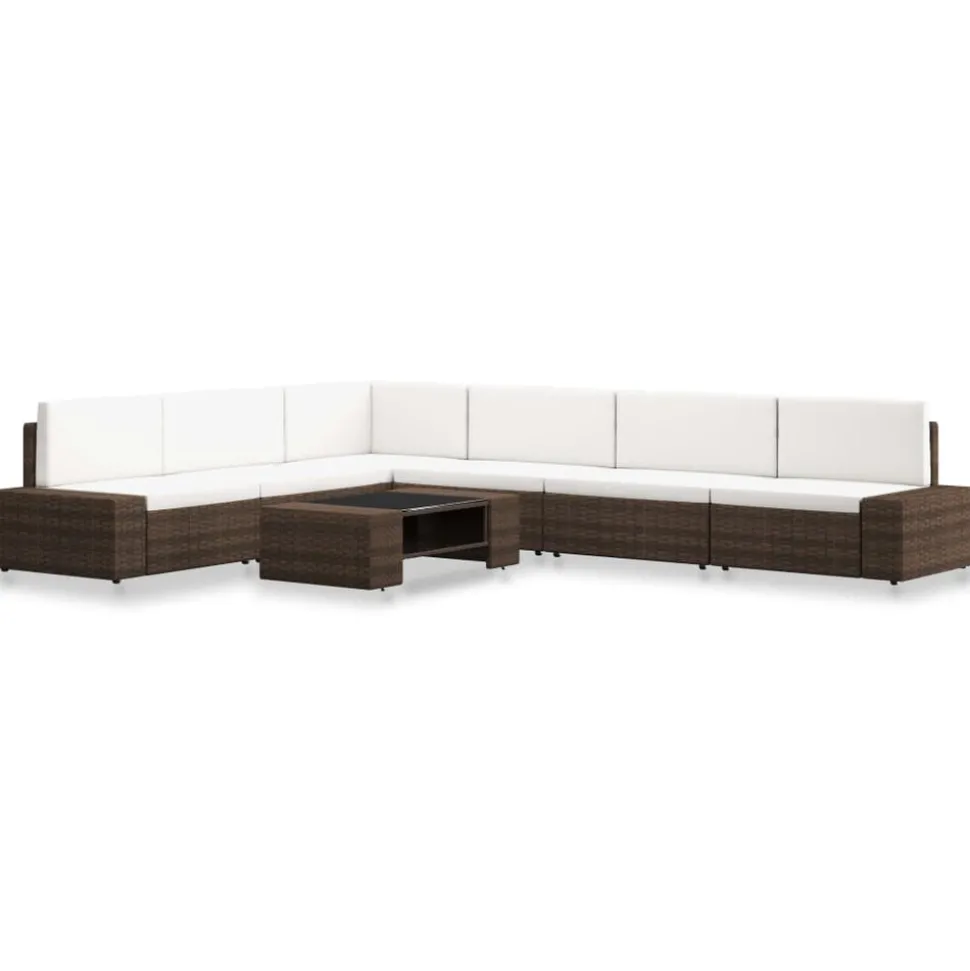 MAISON EXCLUSIVE - Salon de jardin 7 pcs résine tressée marron
