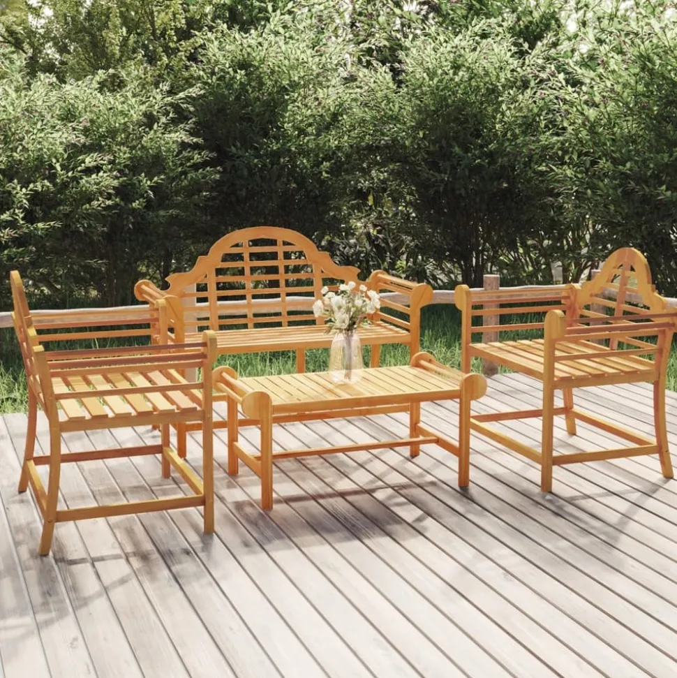 MAISON EXCLUSIVE - Salon de jardin 4 pcs bois de teck solide