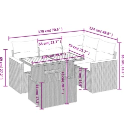 MAISON EXCLUSIVE - Salon de jardin avec coussins 5 pcs beige résine tressée