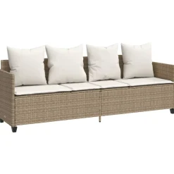 MAISON EXCLUSIVE - Salon de jardin avec coussins 5 pcs beige résine tressée
