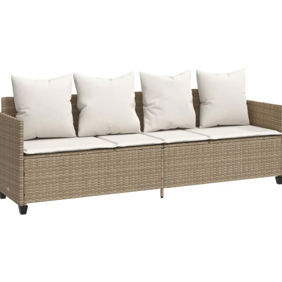 MAISON EXCLUSIVE - Salon de jardin avec coussins 5 pcs beige résine tressée