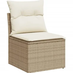 MAISON EXCLUSIVE - Salon de jardin avec coussins 6 pcs beige résine tressée