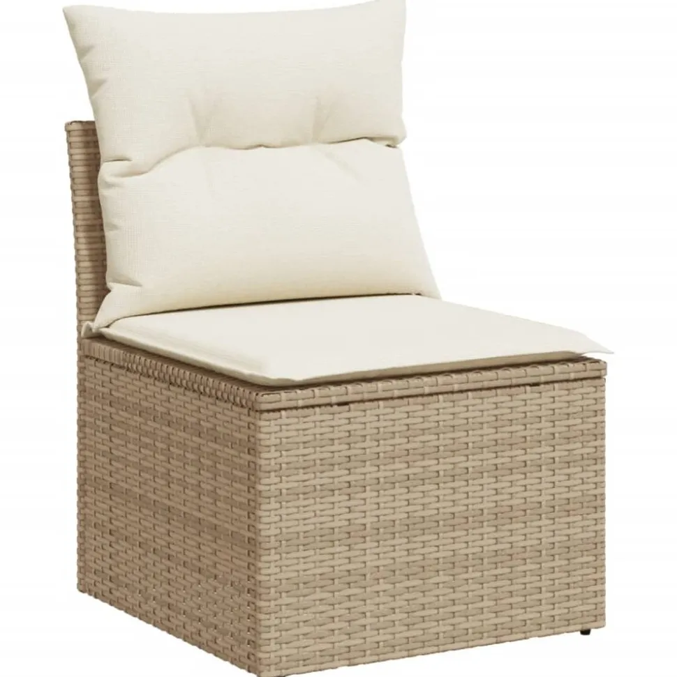 MAISON EXCLUSIVE - Salon de jardin avec coussins 6 pcs beige résine tressée