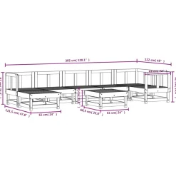 MAISON EXCLUSIVE - Salon de jardin 8 pcs bois de pin massif