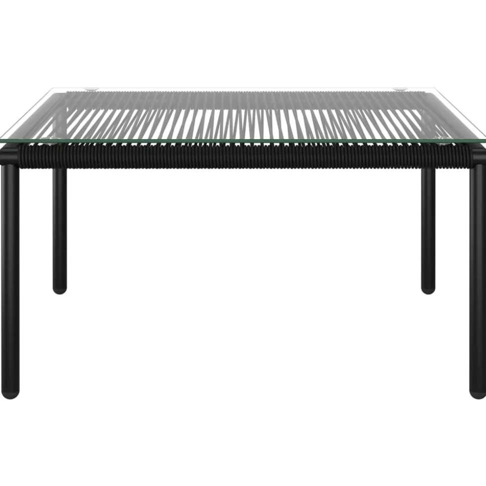 MAISON EXCLUSIVE - Salon de jardin 8 pcs avec coussins noir pvc