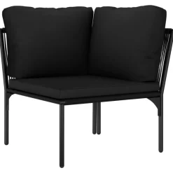 MAISON EXCLUSIVE - Salon de jardin 8 pcs avec coussins noir pvc