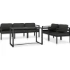 MAISON EXCLUSIVE - Salon de jardin 6 pcs avec coussins aluminium anthracite