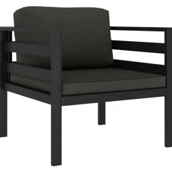 MAISON EXCLUSIVE - Salon de jardin 6 pcs avec coussins aluminium anthracite