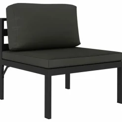 MAISON EXCLUSIVE - Salon de jardin 6 pcs avec coussins aluminium anthracite