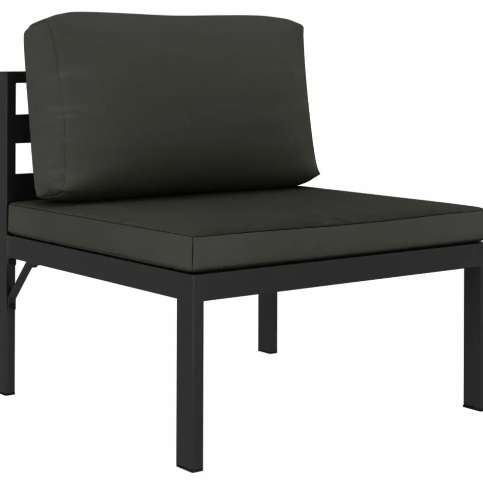 MAISON EXCLUSIVE - Salon de jardin 6 pcs avec coussins aluminium anthracite