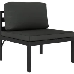 MAISON EXCLUSIVE - Salon de jardin 3 pcs avec coussins aluminium anthracite