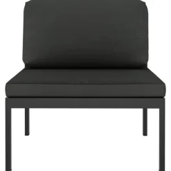 MAISON EXCLUSIVE - Salon de jardin 3 pcs avec coussins aluminium anthracite
