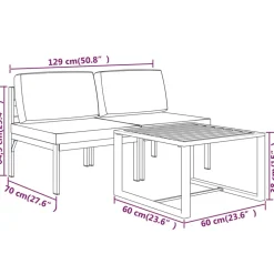 MAISON EXCLUSIVE - Salon de jardin 3 pcs avec coussins aluminium anthracite