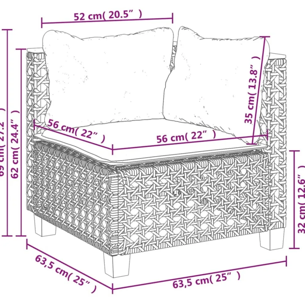 MAISON EXCLUSIVE - Salon de jardin 8 pcs avec coussins noir résine tressée