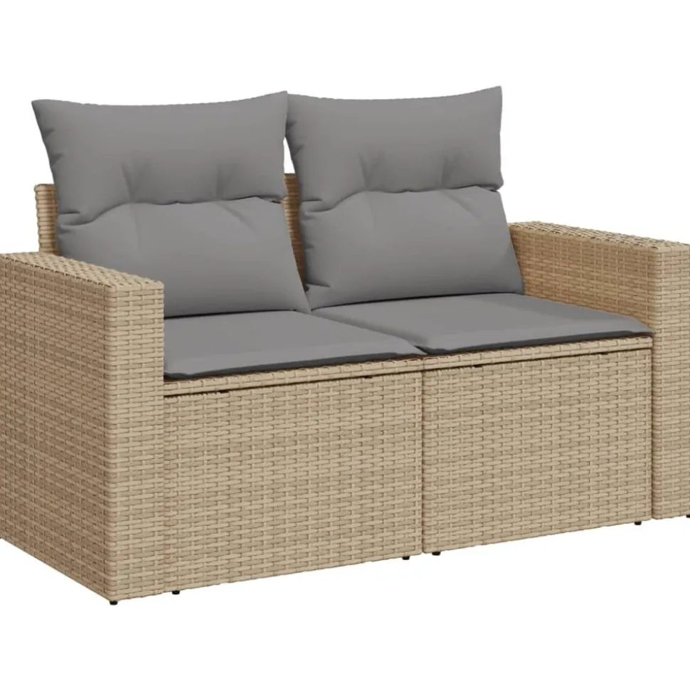 MAISON EXCLUSIVE - Salon de jardin avec coussins 8 pcs beige résine tressée