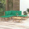 MAISON EXCLUSIVE - Salon de jardin 6 pcs avec coussins vert bambou
