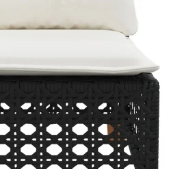 MAISON EXCLUSIVE - Salon de jardin 9 pcs avec coussins noir résine tressée
