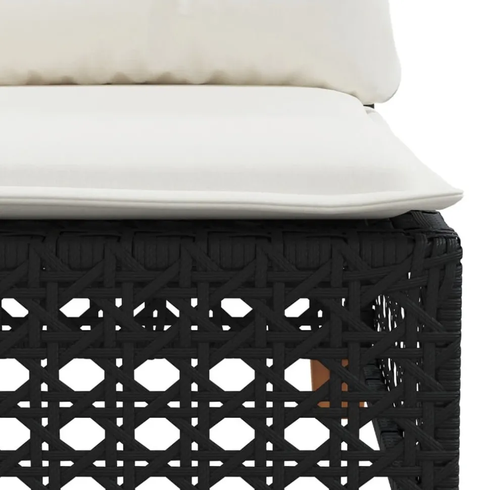 MAISON EXCLUSIVE - Salon de jardin 9 pcs avec coussins noir résine tressée