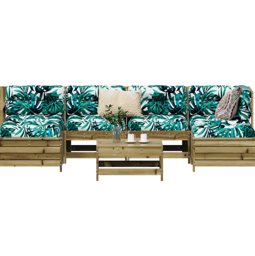 MAISON EXCLUSIVE - Salon de jardin 7 pcs bois de pin imprégné