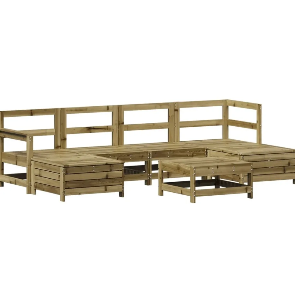 MAISON EXCLUSIVE - Salon de jardin 7 pcs bois de pin imprégné