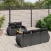 MAISON EXCLUSIVE - Salon de jardin 6 pcs avec coussins noir résine tressée