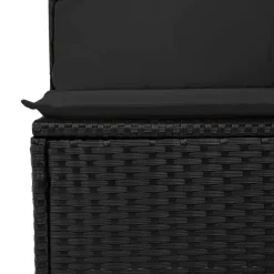 MAISON EXCLUSIVE - Salon de jardin 6 pcs avec coussins noir résine tressée