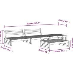 MAISON EXCLUSIVE - Salon de jardin 4 pcs bois de pin imprégné