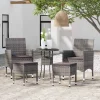 MAISON EXCLUSIVE - Salon de jardin 5 pcs résine tressée gris