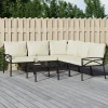 MAISON EXCLUSIVE - Salon de jardin 6 pcs avec coussins sable acier